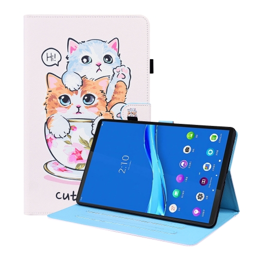 

For Lenovo M10 Plus TB-X606F Animal Pattern Horizontal Flip Leather Case with Holder & Card Slots & Photo Frame(Cat Brothers)