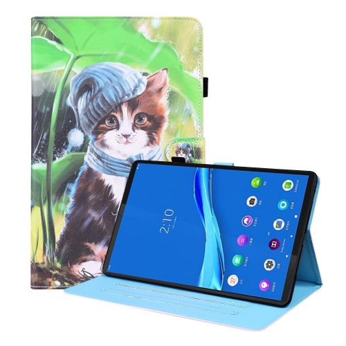 

For Lenovo M10 Plus TB-X606F Animal Pattern Horizontal Flip Leather Case with Holder & Card Slots & Photo Frame(Bib Kitten)