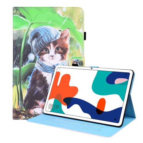 

For Huawei MatePad 10.4 Animal Pattern Horizontal Flip Leather Case with Holder & Card Slots & Photo Frame(Bib Kitten)