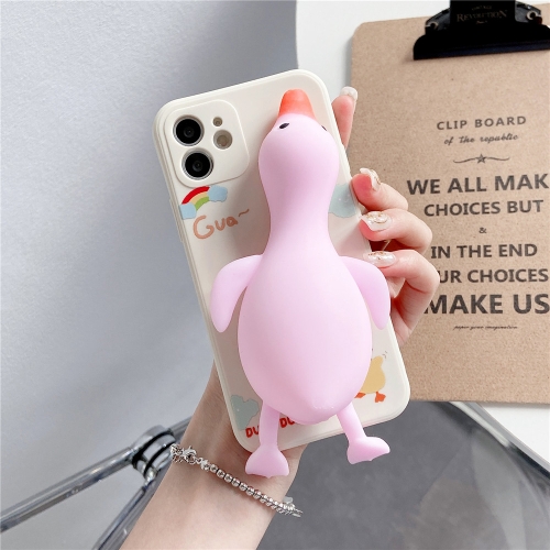 

Silicone Duck Soft TPU Protective Case For iPhone 11(Pink)