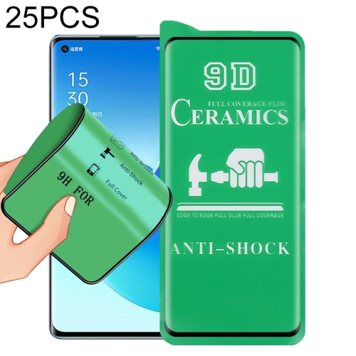 

For OPPO Reno6 Pro 5G 25 PCS 9D Full Screen Full Glue Ceramic Film