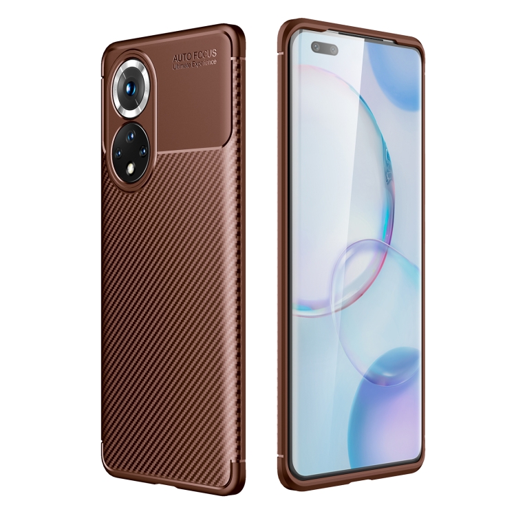 

For Honor 50 Pro Carbon Fiber Texture Shockproof TPU Case(Brown)
