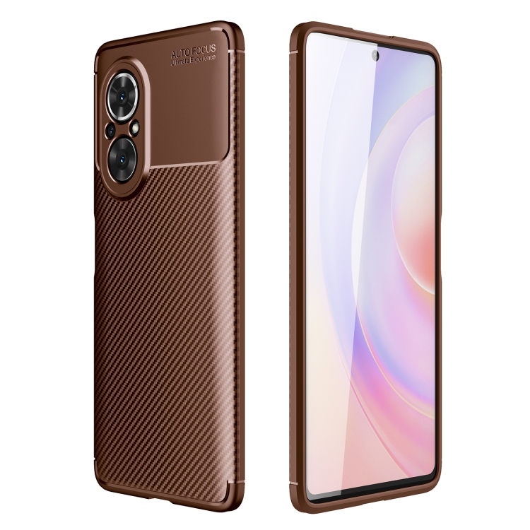 

For Honor 50 SE Carbon Fiber Texture Shockproof TPU Case(Brown)