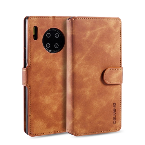 

For Huawei Mate 30 Pro DG.MING Retro Oil Side Horizontal Flip Case with Holder & Card Slots & Wallet(Brown)