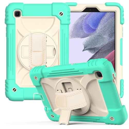 

For Samsung Galaxy A7 Lite 8.7 2021 T220 / T225 Shockproof PC + Silicone Combination Case with Holder & Hand Strap & Shoulder Strap(Mint Green)