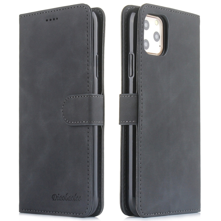 

For iPhone 11 Pro Max Diaobaolee Pure Fresh Texture Horizontal Flip Leather Case, with Holder & Card Slot & Wallet & Photo Frame(Black)