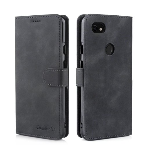 

For Google Pixel 3 Lite XL Diaobaolee Pure Fresh Texture Horizontal Flip Leather Case, with Holder & Card Slot & Wallet & Photo Frame(Black)