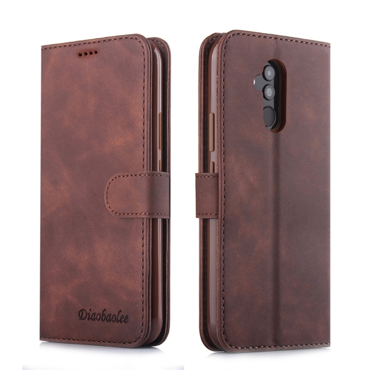 

For Huawei Mate 20 Lite Diaobaolee Pure Fresh Texture Horizontal Flip Leather Case, with Holder & Card Slot & Wallet & Photo Frame(Brown)