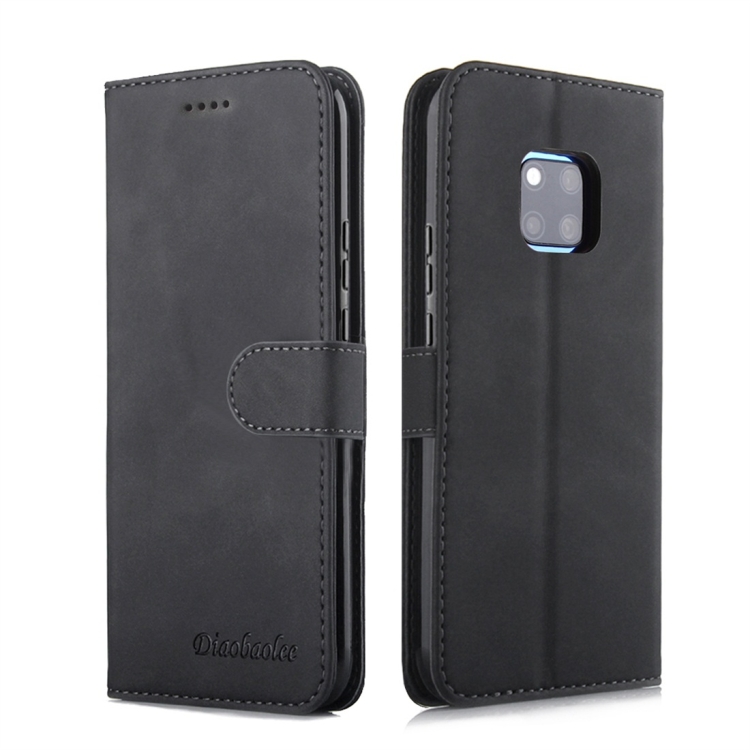 

For Huawei Mate 20 Pro Diaobaolee Pure Fresh Texture Horizontal Flip Leather Case, with Holder & Card Slot & Wallet & Photo Frame(Black)