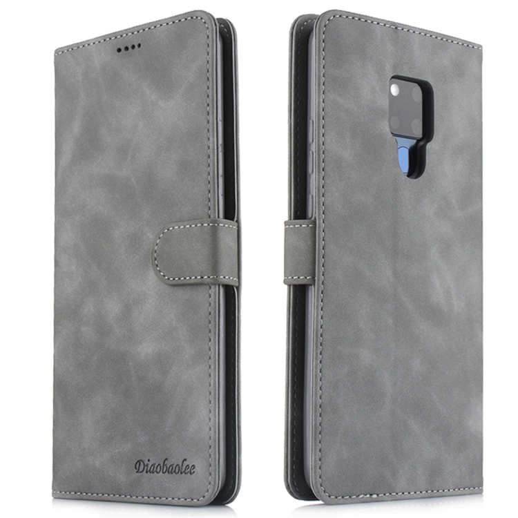 

For Huawei Mate 20 X Diaobaolee Pure Fresh Texture Horizontal Flip Leather Case, with Holder & Card Slot & Wallet & Photo Frame(Grey)