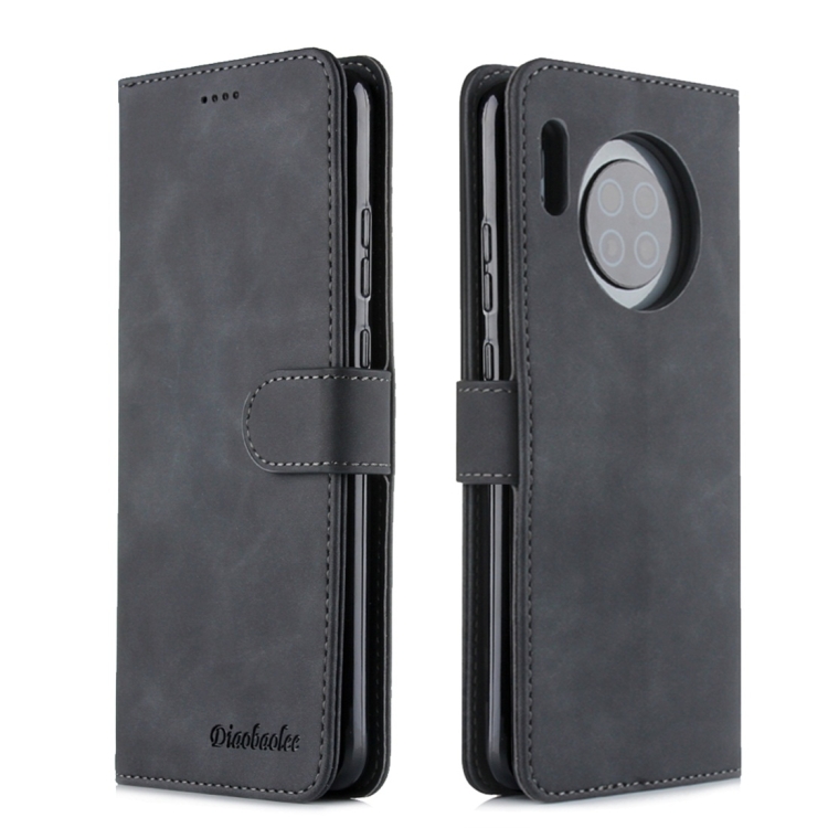 

For Huawei Mate 30 Diaobaolee Pure Fresh Texture Horizontal Flip Leather Case, with Holder & Card Slot & Wallet & Photo Frame(Black)