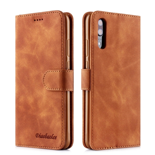 

For Huawei P20 Diaobaolee Pure Fresh Texture Horizontal Flip Leather Case, with Holder & Card Slot & Wallet & Photo Frame(Yellow)