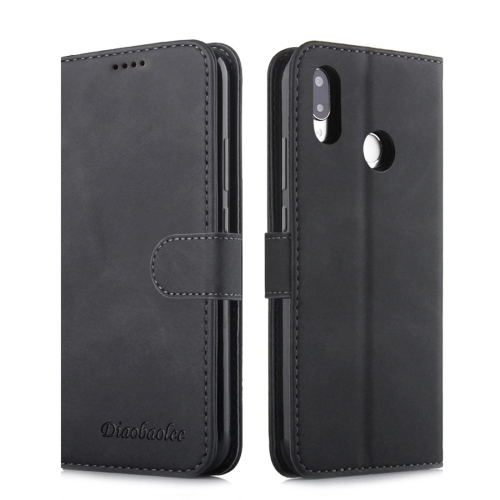 

For Huawei P20 Lite / nova 3e Diaobaolee Pure Fresh Texture Horizontal Flip Leather Case, with Holder & Card Slot & Wallet & Photo Frame(Black)