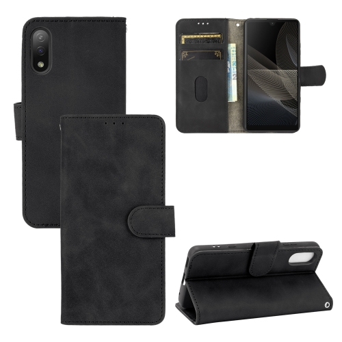 

For Sony Xperia Ace II Solid Color Skin Feel Magnetic Buckle Horizontal Flip Calf Texture PU Leather Case with Holder & Card Slots & Wallet(Black)