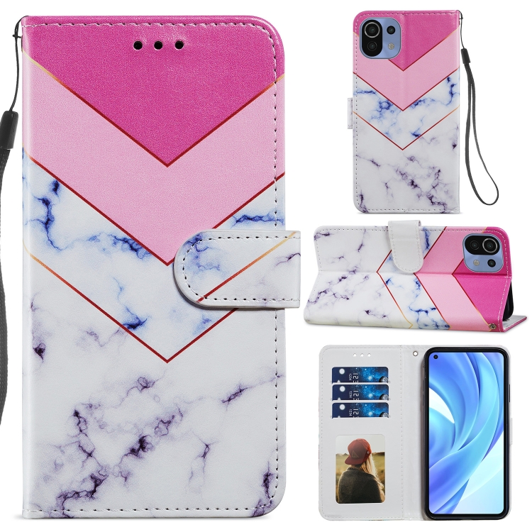 

For Xiaomi Mi 11 Lite Painted Pattern Horizontal Flip Leather Case with Holder & Card Slots & Photo Frame(Smoke Marble)