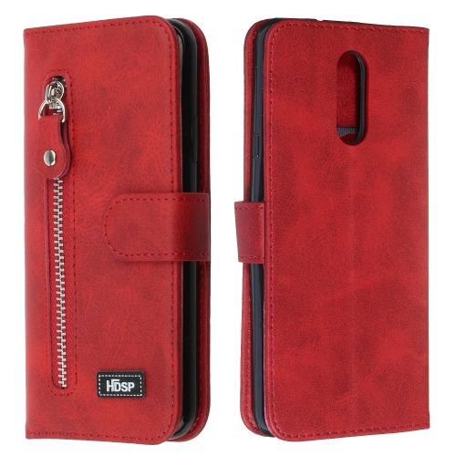 

For LG Q Stylo 4 / Q8 (2018) Zipper Horizontal Flip Leather Case with Wallet & Holder & Card Slots(Red)