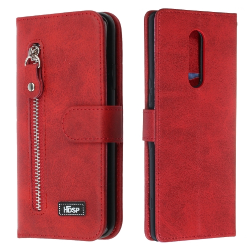 

For Sony Xperia 1 Zipper Horizontal Flip Leather Case with Wallet & Holder & Card Slots(Red)