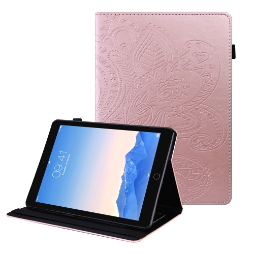 

Peacock Tail Embossing Pattern Horizontal Flip Leather Case with Holder & Card Slots & Wallet & Anti Skid Strip For iPad 9.7 2018 / 2017(Rose Gold)