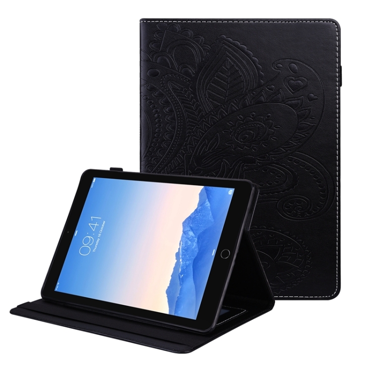 

Peacock Tail Embossing Pattern Horizontal Flip Leather Case with Holder & Card Slots & Wallet & Anti Skid Strip Function For iPad 9.7 2018 / 2017(Black)