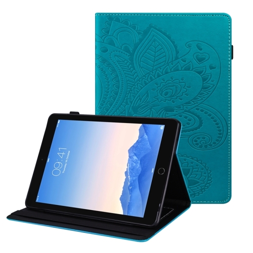 

Peacock Tail Embossing Pattern Horizontal Flip Leather Case with Holder & Card Slots & Wallet & Anti Skid Strip Function For iPad 9.7 2018 / 2017(Blue)