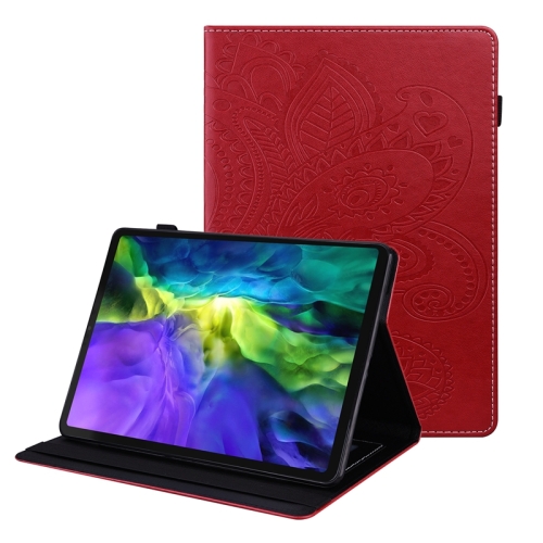 

Peacock Tail Embossing Pattern Horizontal Flip Leather Case with Holder & Card Slots & Wallet & Anti Skid Strip & Wake-up / Sleep Function For iPad Pro 11 2021 / 2020(Red)