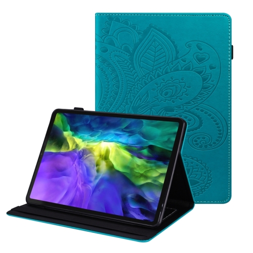 

Peacock Tail Embossing Pattern Horizontal Flip Leather Case with Holder & Card Slots & Wallet & Anti Skid Strip & Wake-up / Sleep Function For iPad Pro 11 2021 / 2020(Blue)