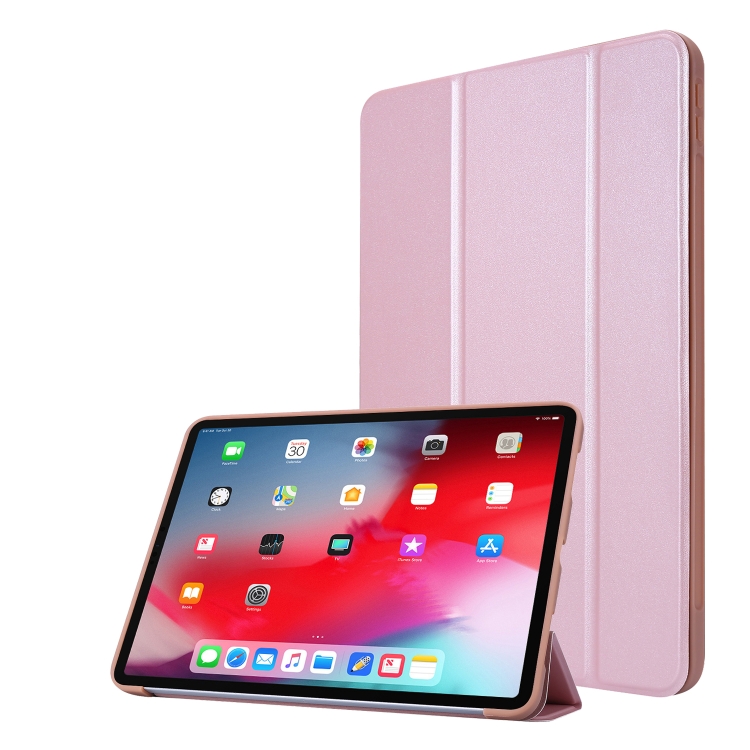 

3-folding Horizontal Flip PU Leather + Honeycomb TPU Shockproof Case with Holder For iPad Pro 11 2021(Rose Gold)
