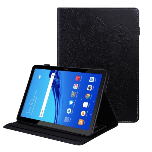 

For Huawei MediaPad T5 Peacock Tail Embossing Pattern Horizontal Flip Leather Case with Holder & Card Slots & Wallet & Anti Skid Strip(Black)