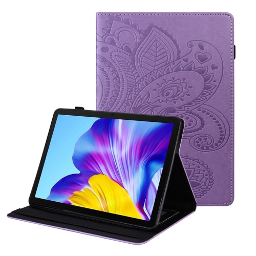 

For Huawei Mediapad Enjoy 2 / Honor Pad 6 / MediaPad T10 / T10S Peacock Tail Embossing Pattern Horizontal Flip Leather Case with Holder & Card Slots & Wallet & Anti Skid Strip(Purple)