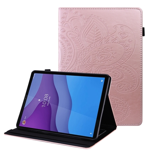 

For Lenovo Tab M10 HD Gen 2 Peacock Tail Embossing Pattern Horizontal Flip Leather Case with Holder & Card Slots & Wallet & Anti Skid Strip(Rose Gold)