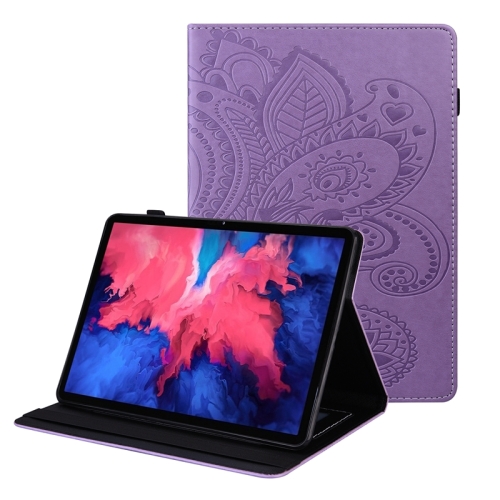

For Lenovo P10 TB J606F Peacock Tail Embossing Pattern Horizontal Flip Leather Case with Holder & Card Slots & Wallet & Anti Skid Strip(Purple)