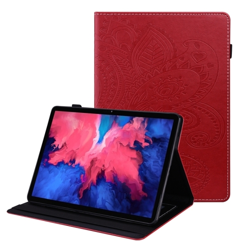 

For Lenovo P10 TB J606F Peacock Tail Embossing Pattern Horizontal Flip Leather Case with Holder & Card Slots & Wallet & Anti Skid Strip(Red)