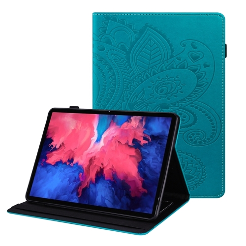 

For Lenovo P10 TB J606F Peacock Tail Embossing Pattern Horizontal Flip Leather Case with Holder & Card Slots & Wallet & Anti Skid Strip(Blue)