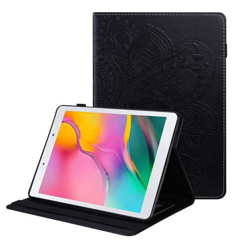 

For Samsung Galaxy Tab A 8.0 2019 T290 Peacock Tail Embossing Pattern Horizontal Flip Leather Case with Holder & Card Slots & Wallet & Anti Skid Strip(Black)