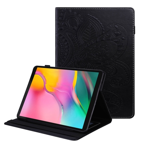 

For Samsung Galaxy Tab A 10.1 2019 T510 / T515 Peacock Tail Embossing Pattern Horizontal Flip Leather Case with Holder & Card Slots & Wallet & Anti Skid Strip(Black)