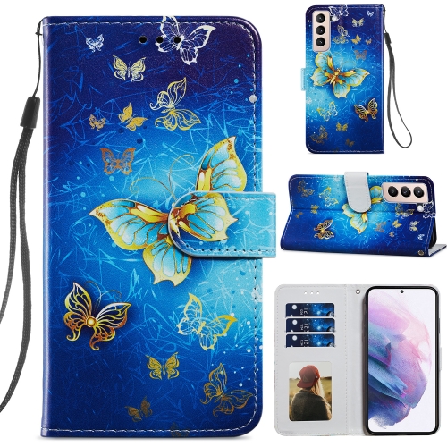 

For Samsung Galaxy S21+ 5G Painted Pattern Horizontal Flip Leather Case with Holder & Card Slots & Photo Frame(Phnom Penh Butterfly)