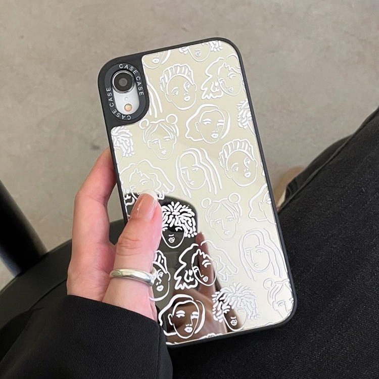 

Mirror Series Abstract Artistic Portrait Protective Case For iPhone X / XS(White)