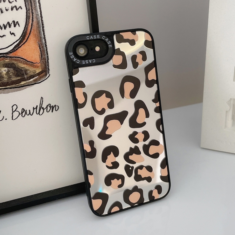 

Mirror Series Classic Yellow Leopard Print Protective Case For iPhone SE 2020 / 8 / 7