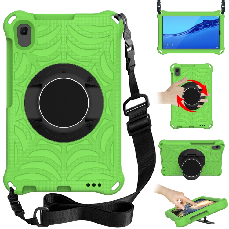 

For Huawei MediaPad M5 Lite 8.0 inch Spider King EVA Protective Case with Adjustable Shoulder Strap & Holder(Green)