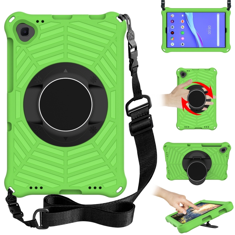 

For Lenovo M10 Plus TB-X606F Spider King EVA Protective Case with Adjustable Shoulder Strap & Holder(Green)