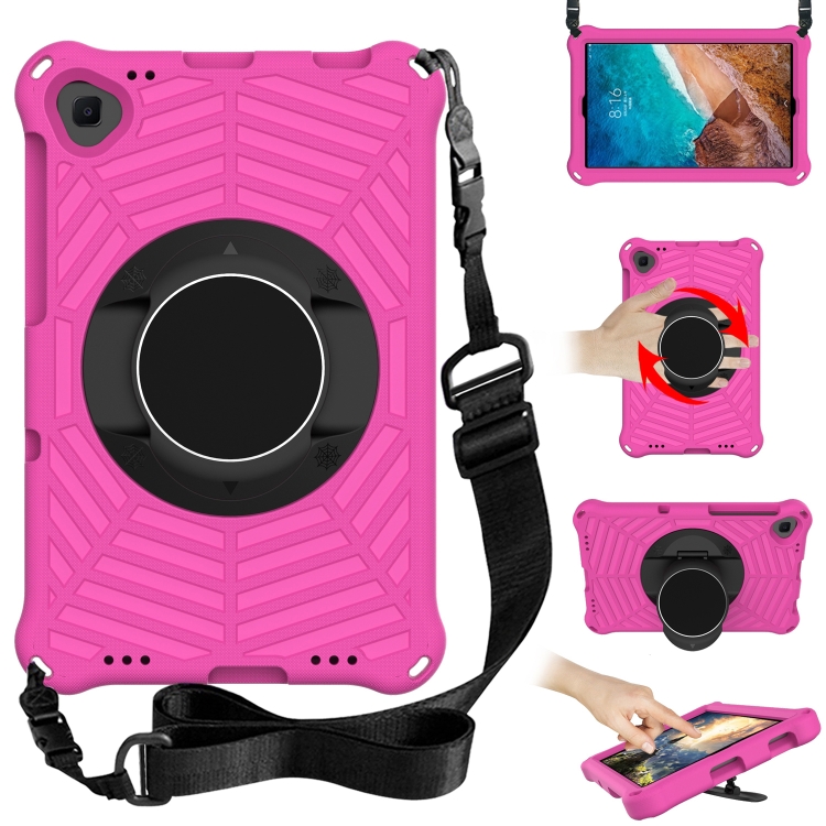 

For Xiaomi Mi Pad 4 Plus Spider King EVA Protective Case with Adjustable Shoulder Strap & Holder(Rose Red)