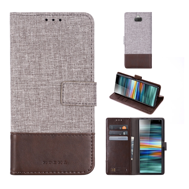 

For Sony Xperia 10 MUXMA MX102 Horizontal Flip Canvas Leather Case with Stand & Card Slot & Wallet Function(Brown)