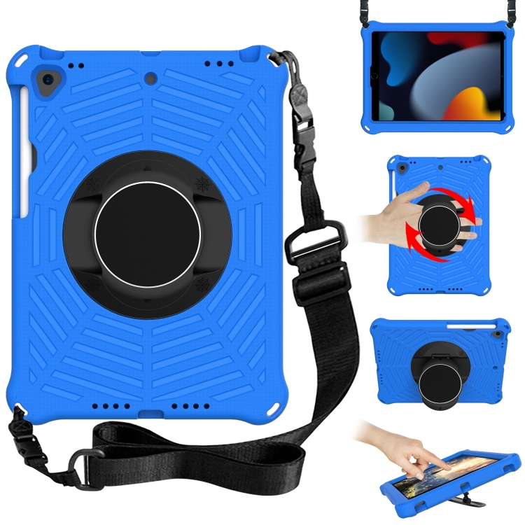 

Spider King EVA Protective Case with Adjustable Shoulder Strap & Holder & Pen Slot For iPad 10.2 2019 / 2020(Blue)