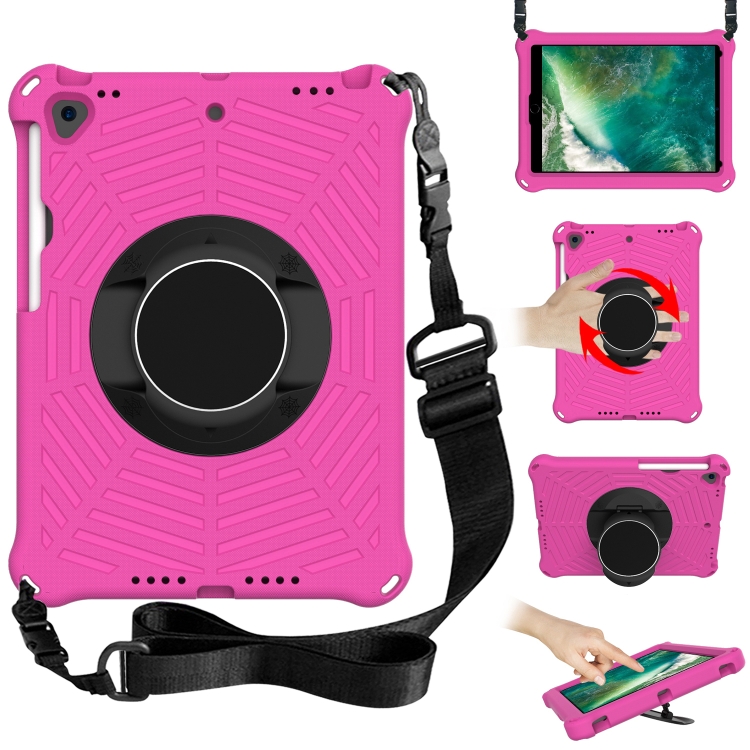 

Spider King EVA Protective Case with Adjustable Shoulder Strap & Holder & Pen Slot For iPad Pro 10.5 inch 2017 / Air 3 10.5 inch(Rose Red)