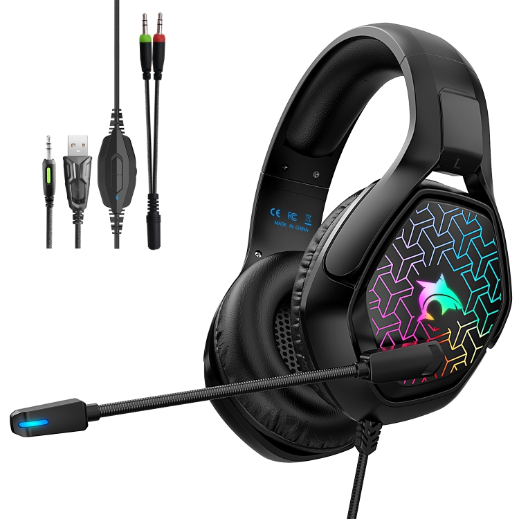 

J-ANKKA F6 3.5mm Single Plug Colorful RGB Lighting Gaming Headset with Microphone
