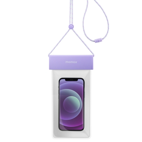

MOMAX SR25 IPX8 Outdoor Transparent PC+TPU Waterproof Bag with Lanyard For Mobile Phones Below 7 inche(Purple)