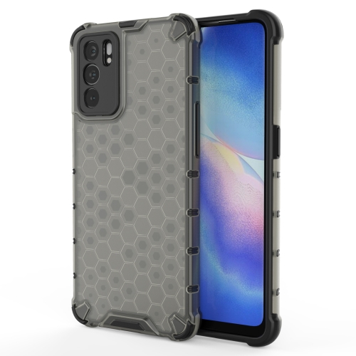 

For OPPO Reno6 5G Shockproof Honeycomb PC + TPU Protective Case(Black)