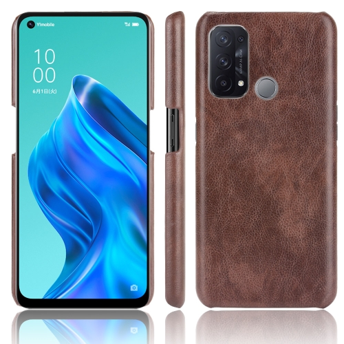 

For OPPO Reno5 A Shockproof Litchi Texture PC + PU + Flannel Case(Brown)