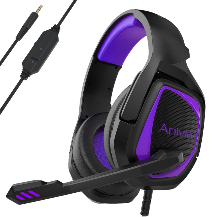 

Anivia MH602 3.5mm Wired Gaming Headset with Microphone(Black Purple)