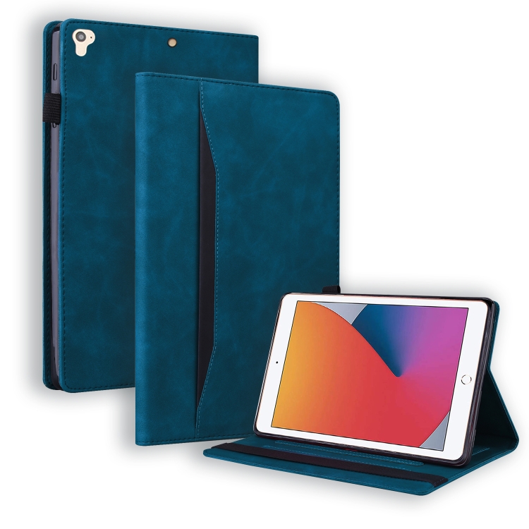

For iPad 9.7 2018 & 2017 / Pro 9.7 / Air 2 Business Shockproof Horizontal Flip Leather Case with Holder & Card Slots & Photo Frame & Pen Slot & Sleep / Wake-up Function(Blue)